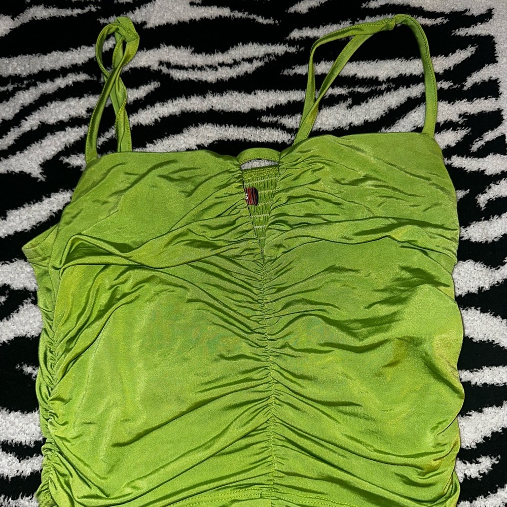 Urban Outfitters Green Fitted Ruched Camisole